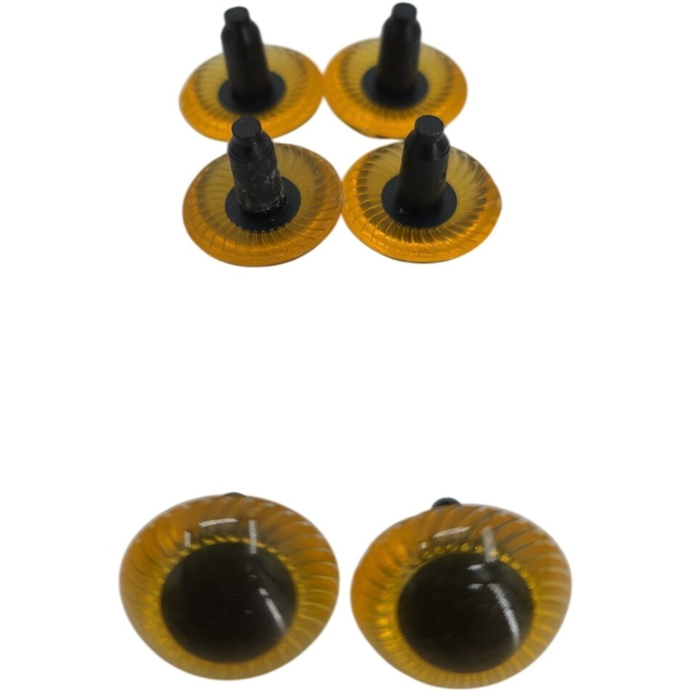 Plastic ½" Eyes For Ceramics or Stuffed Animals (Yellow And Black) Lot of 6
